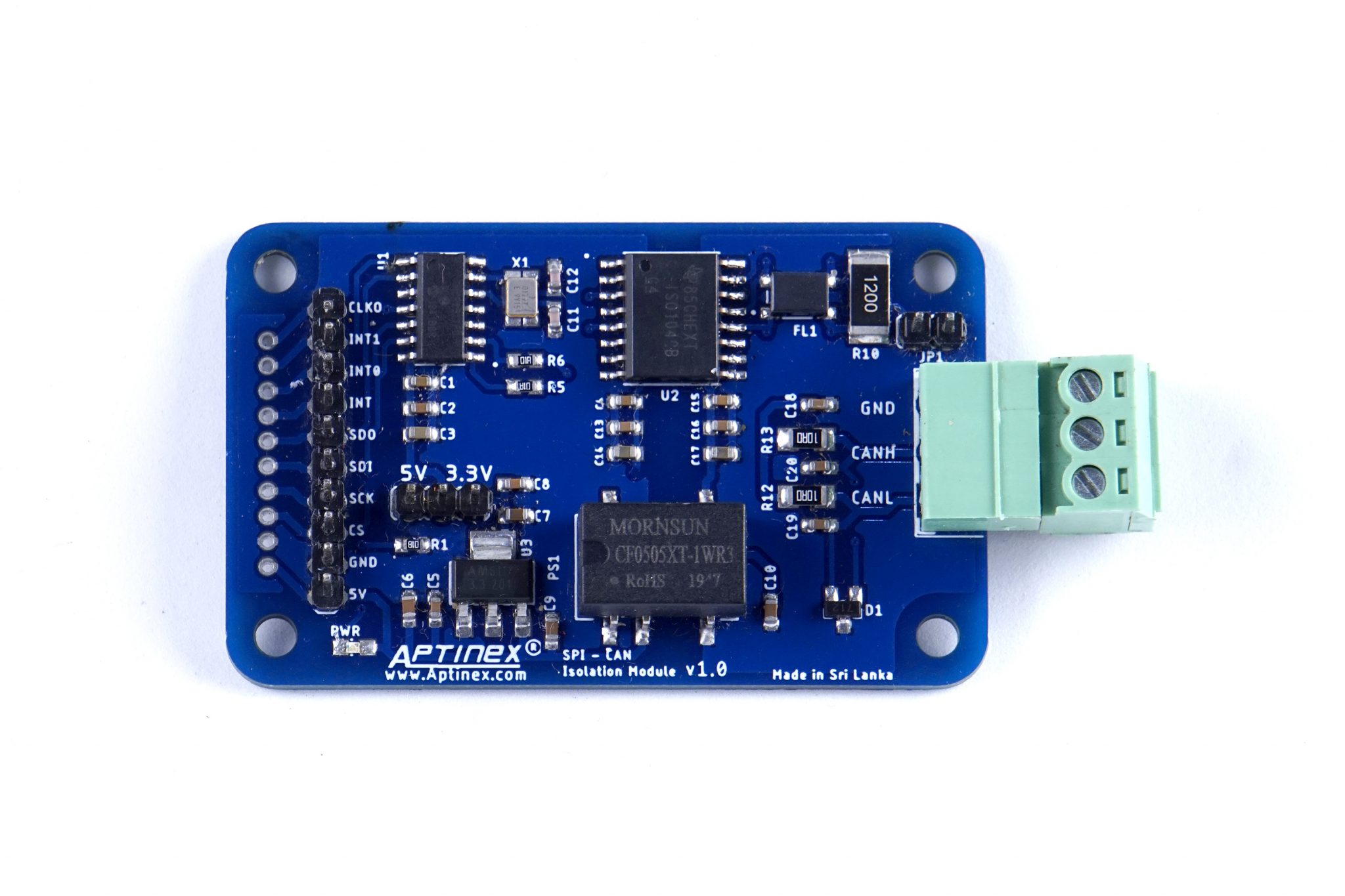 Aptinex Isolated SPI CAN Module V1 0 MCP2517FD ISO1042BDWR Aptinex